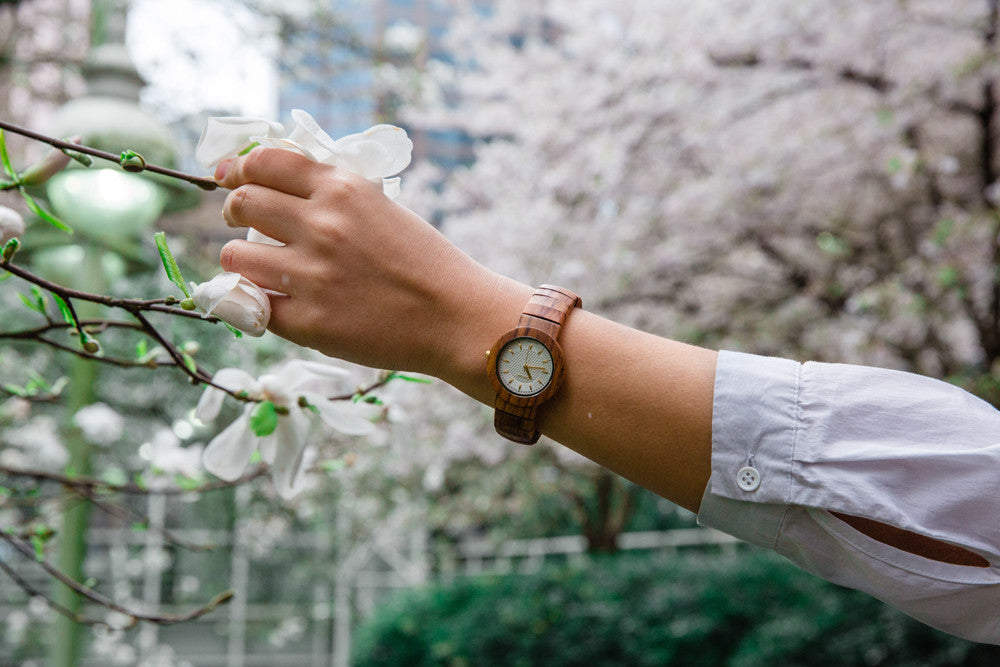 Teak/White Dial